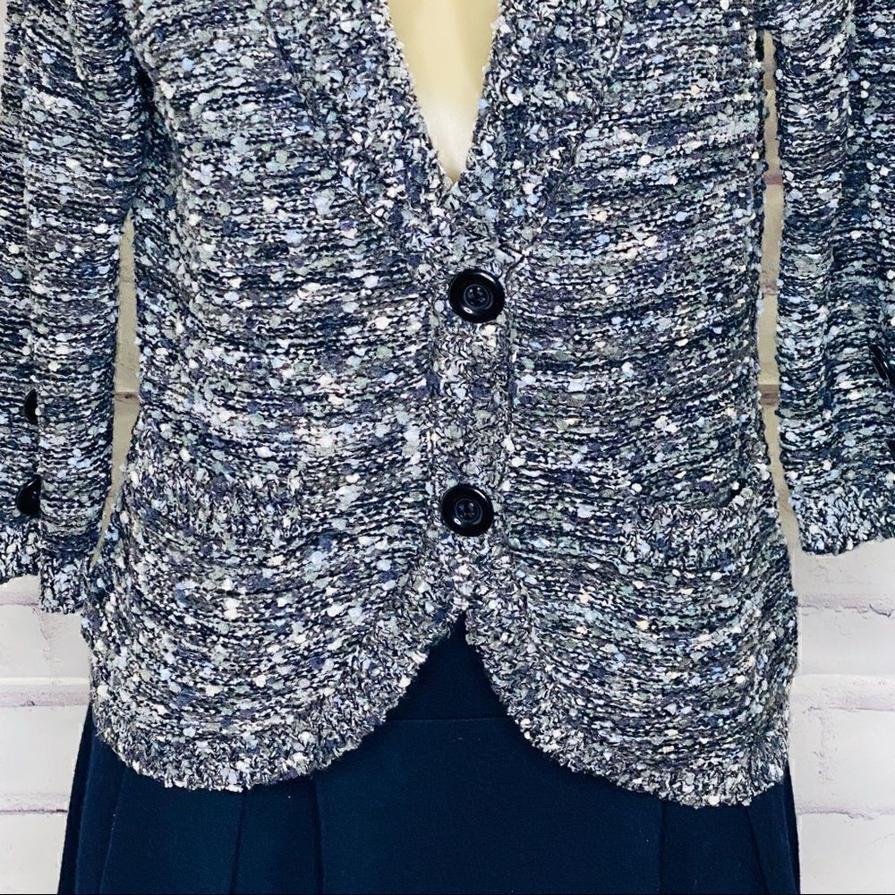 Eci Metallic Thread Collar 2-button Cardigan- M - Picture 4 of 8